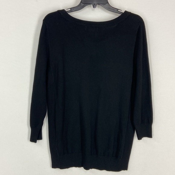 Joseph A. 3/4 Sleeves Boat Neck Pullover Sweater in Black Size L - Picture 4 of 7